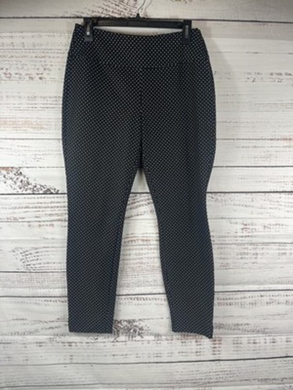 CAbi Pants Womens 4 Black Ponte Geometric Skinny Ankle Zip Stretch Dress Work